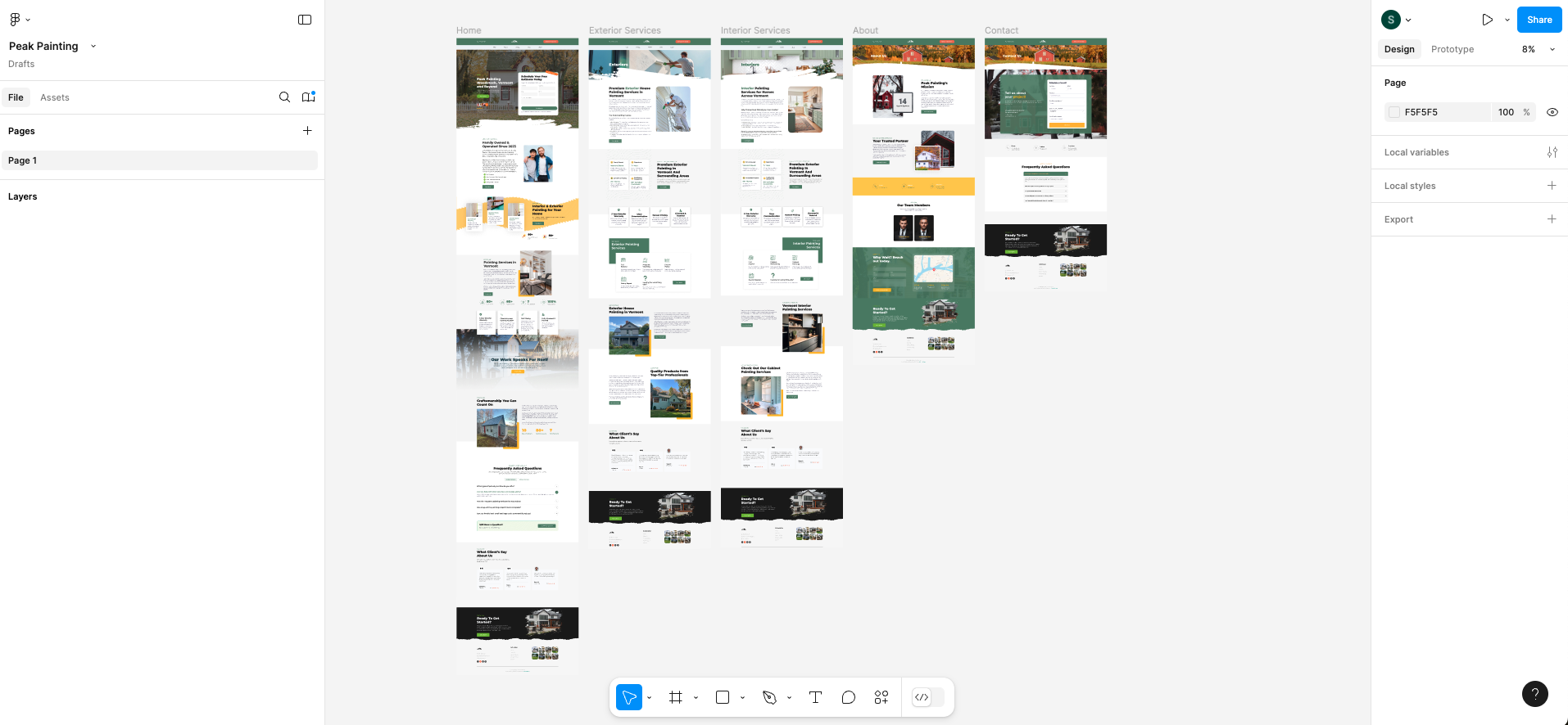 Peak Painting's Figma Design File