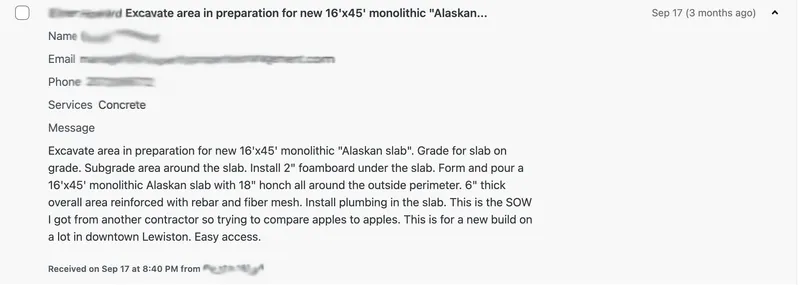 Website project example