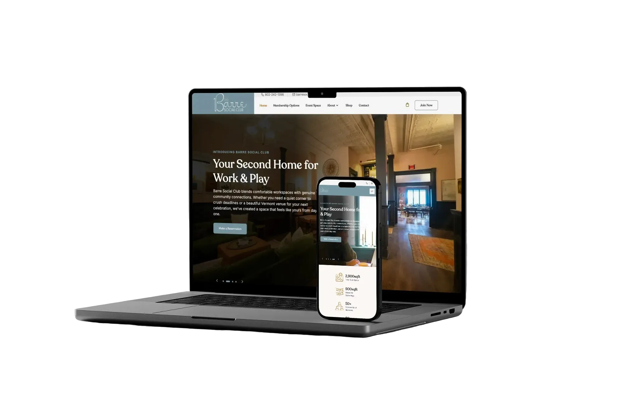 Barre Social Club website preview