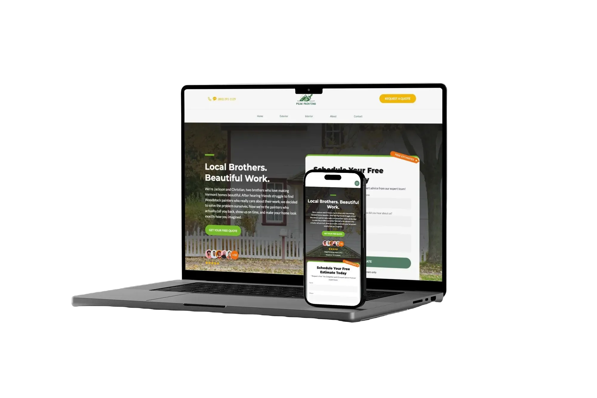 Peak Painting website preview